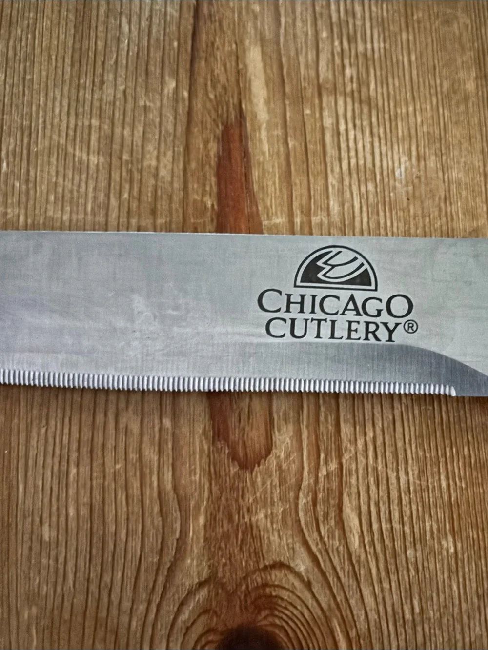 Chicago Cutlery 8” Chef Knife Black Handle Stainless Steel Vintage Kitchen Knife